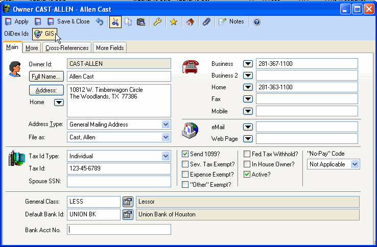 screenshot of Visual LandPro 2000